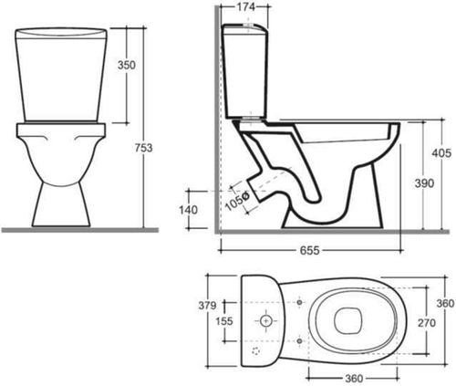 купить Унитаз Keramin Fest 45 cu rezervor si capac в Кишинёве 