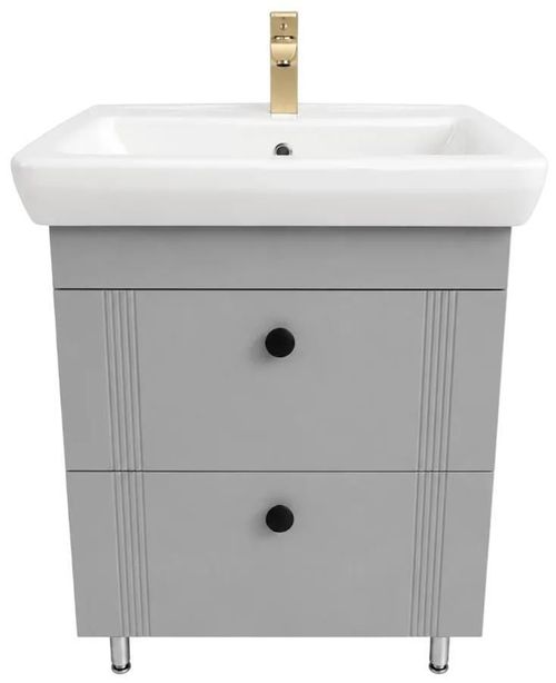 cumpără Dulap pentru lavoar Mashtab 22276 Palma (ML) cu 2 sertare 650x470x850 Gri mat în Chișinău 