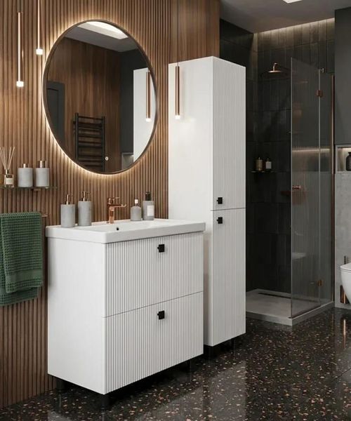 cumpără Dulap pentru lavoar Mashtab 12136 Toledo (Sava) cu 2 sertare 600x470x850 Alb în Chișinău 