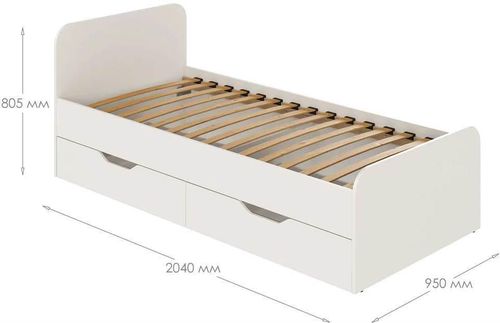 cumpără Pat pentru copii MebelStar 900 LILU 90x200 (cu sertare) White (MBS-1303) în Chișinău 