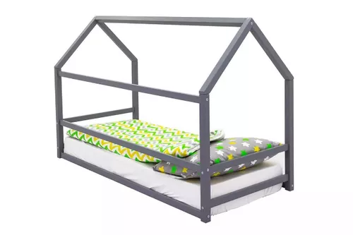 cumpără Pat Бельмарко Кровать-домик Монтессори Svogen 70x160 Графит în Chișinău 