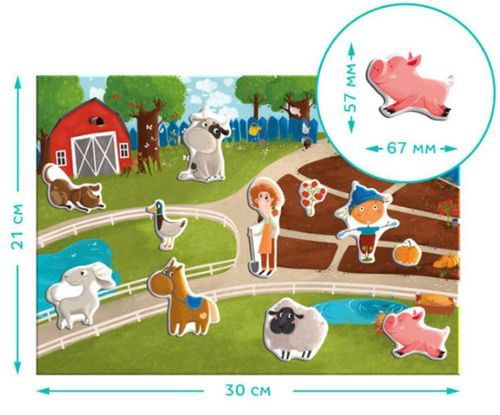 купить Настольная игра Dodo 200206 Joc magnetic Ferma + tablă magnetică, 44 elem. в Кишинёве 