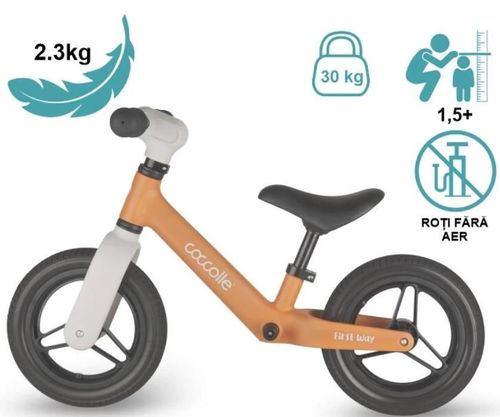 купить Велосипед Coccolle First Way Brown+Beige, bicicletă fără pedale в Кишинёве 