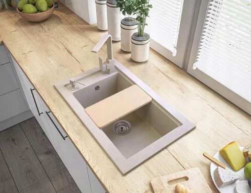 купить Смеситель кухонный Granitan Nook, bej deschis в Кишинёве 