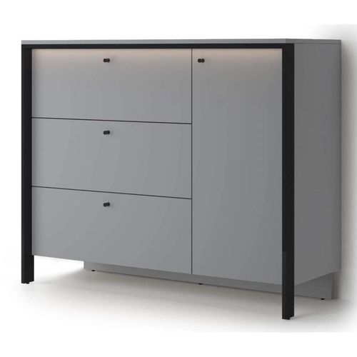 купить Комод Fabrik Home Clay 3 ящика + 1 дверь (c подсветкой) Серая мышка в Кишинёве 