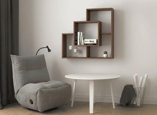 купить Полка декоративная Fabrik Home Tetris 10 (800x800x220) Орех каменный в Кишинёве 