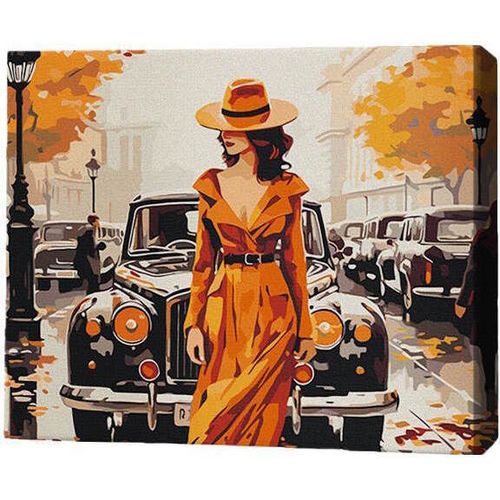 cumpără Tablou pe numere BrushMe MG0027FC 40х50cm (fără cutie) Doamnă în portocaliu în Chișinău 