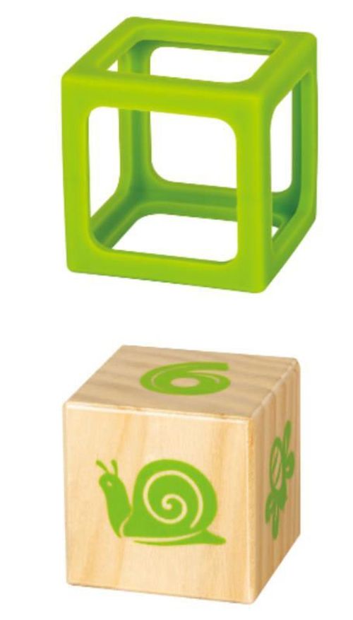 купить Головоломка Hape E0132 Blocuri din lemn cu margini de silicon, 4 buc. в Кишинёве 