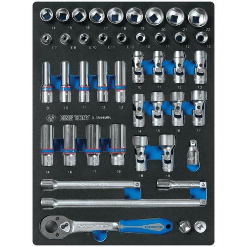 cumpără Set de unelte de mână King Tony 9-3544MRV Set chei tubulare 3/8" cu accesorii, 44 buc. (SPUMA) în Chișinău 