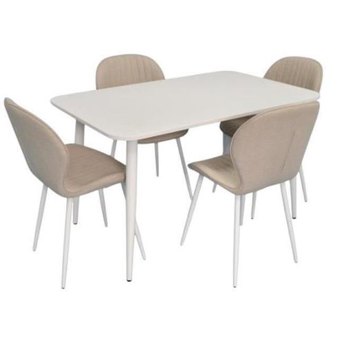 купить Комплект стол и стулья Evelin di Costacurta стол DT-405-4Wh + 4 стула YTC-064Wh Bjorn-24 (Light beige) в Кишинёве 