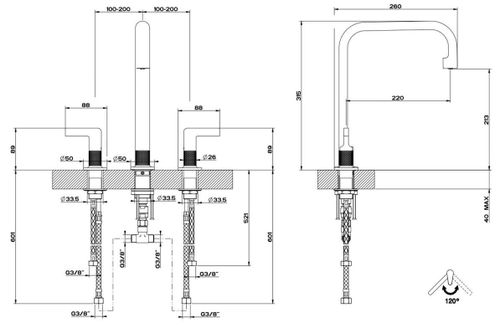 купить Смеситель кухонный Gessi 58701-187 Inciso Aged Bronze в Кишинёве 