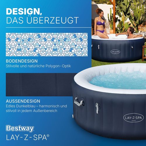 cumpără Piscină cu jacuzzi Bestway 6001C Lay-Z-Spa Miami EnergySense AirJet 4 Dark Blue Round 180x66cm în Chișinău 