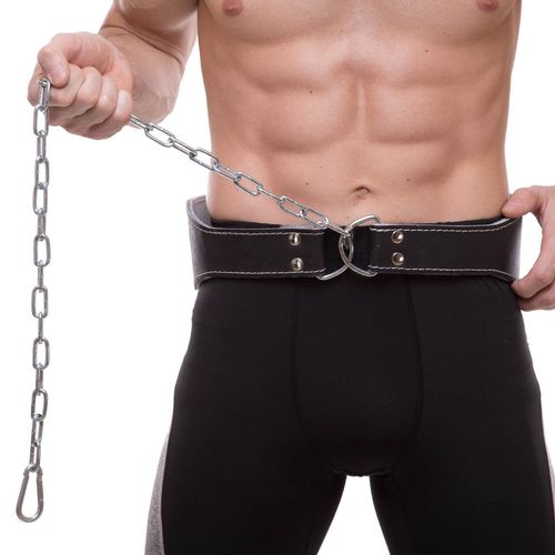 купить Защитное снаряжение Zelart SL-00013833 Briu atletic din piele cu lant 18cm Black (SB-165128) в Кишинёве 