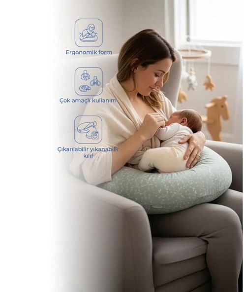 cumpără Pernă pentru gravide și mame care alăptează BabyJem 082 Perna pentru alaptare Flowers Green în Chișinău 