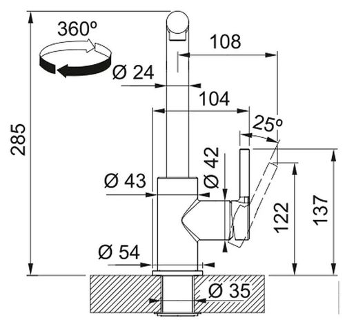 купить Смеситель кухонный Franke Lina L (115.0733.716) в Кишинёве 