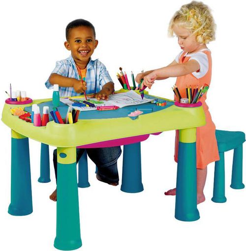 купить Стол Keter Creative Play Table Set Light Green/Turquoise (231593) в Кишинёве 