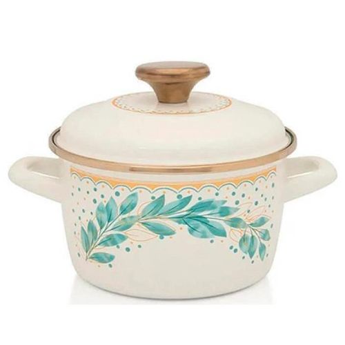 cumpără Cratiță Promstore 54154 emailata Green line 16cm, 1.9l, capac din metal în Chișinău 