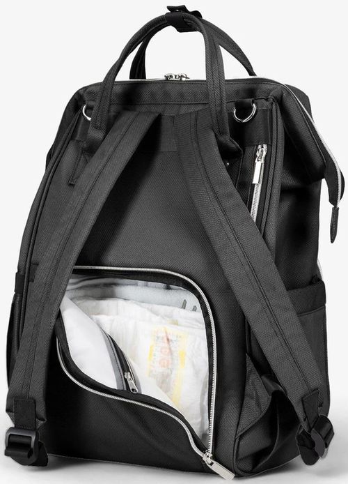 купить Сумка для мам Kikka Boo 31108020111 Geanta pentru carucior Siena 2025 Black Silver в Кишинёве 