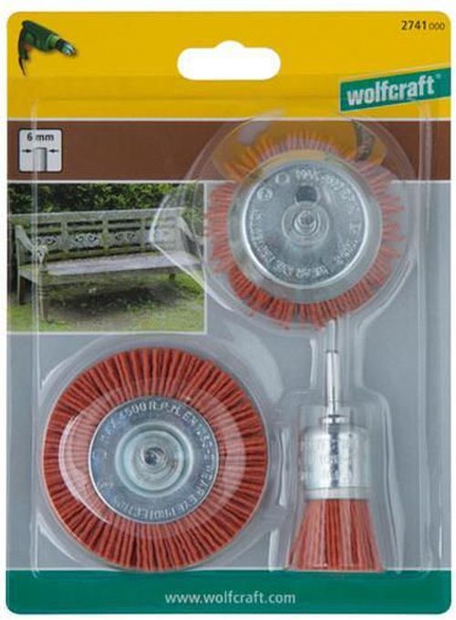 cumpără Set de tubulare, bite, duze Wolfcraft Set perii din sarma de nylon, actiune agresiva 2741000 în Chișinău 