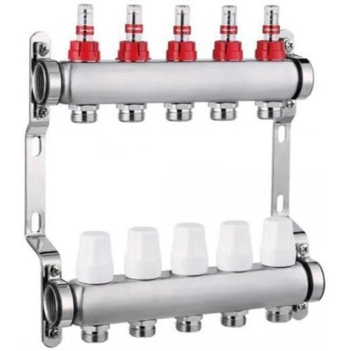 cumpără Set distribuitor Hydro S Colector complet din Inox, 10 căi, cu debitmetru, 1"x3/4"x16 (0711374) în Chișinău 