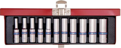 cumpără Set de tubulare, bite, duze King Tony 2511MR набор торцевых головок глубоких 6 гран. 4-13 мм 1/4", 11 пр. în Chișinău 