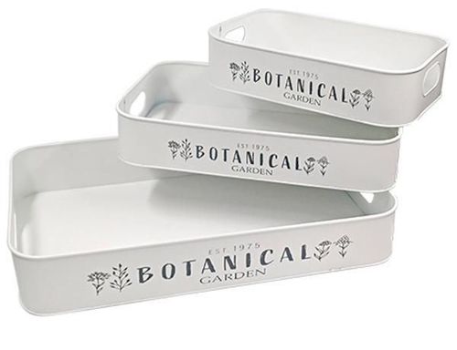 купить Аксессуар для кухни ProGarden 27440 Set tavi metal 3buc: 50x30cm, 40x25cm, 33x20cm, alb в Кишинёве 