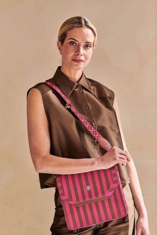 купить Сумка плечевая Pip Studio 51.273.413 Frances Cross Body Bag Medium Stripe Pink 25x9x21.5cm Pink в Кишинёве 