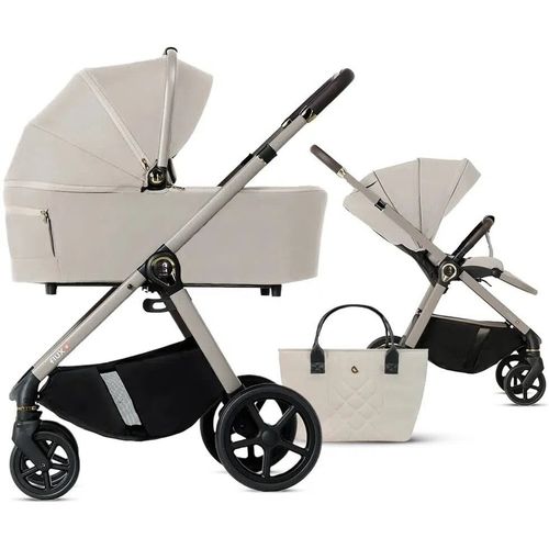 купить Детская коляска DadaPrams Carucior 2in1 Flux Almond + Adaptoare в Кишинёве 