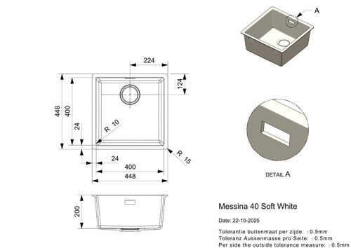 cumpără Chiuvetă bucătărie Reginox R40973 Messina 40 Soft White în Chișinău 