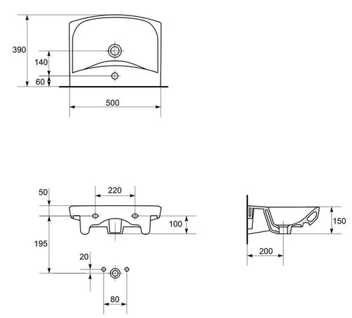 cumpără Lavoar Cersanit Carina 50B-1G K31-004 în Chișinău 