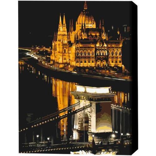 cumpără Tablou pe numere BrushMe BS52549FC 40х50 сm (fără cutie) Budapesta de noapte în Chișinău 