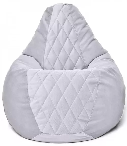 cumpără Fotoliu BeanBag BeanBag BM6132, Кресло Груша из велюра Maserrati "Romb", L, светло-серый în Chișinău 