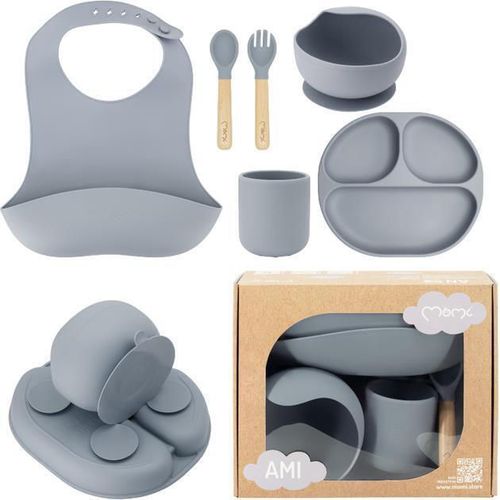 купить Посуда для кормления MoMi Ami Gray, set в Кишинёве 