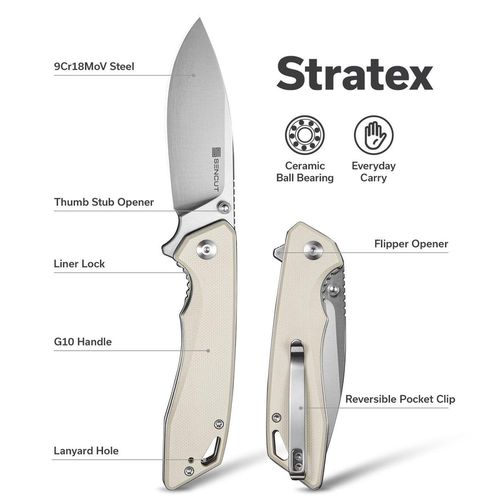 купить Нож походный Sencut S25055-2 Stratex, G10 fildeș, Liner Lock в Кишинёве 