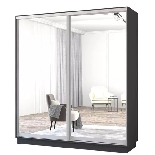 cumpără Dulap Mobildor-Lux Fox uși glisante din oglinzi (220x60x210H cm) Anthracite în Chișinău 