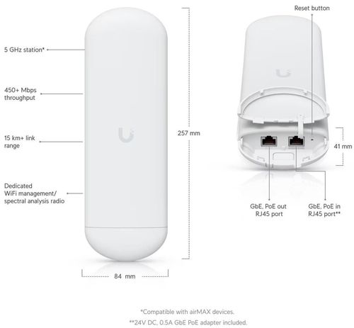 купить Wi-Fi точка доступа Ubiquiti NS-5AC, airMAX NanoStation 5AC в Кишинёве 