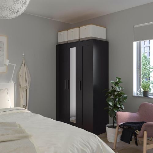 купить Шкаф Ikea Brimnes 117x190 (Negru) в Кишинёве 