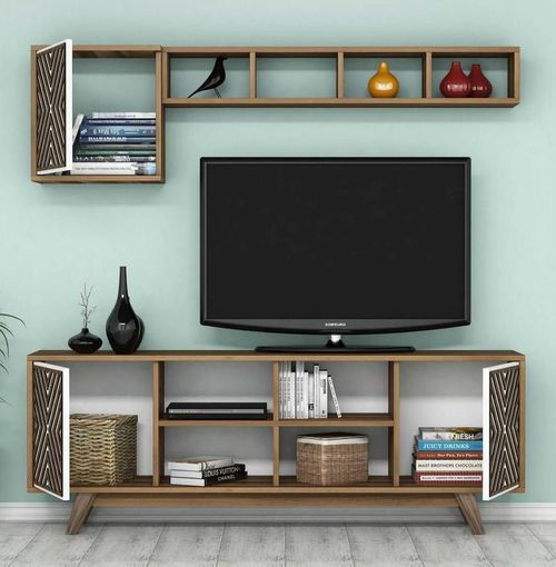 купить Стенка Trendy Inci, Nuc, Alb 160x56x35cm в Кишинёве 