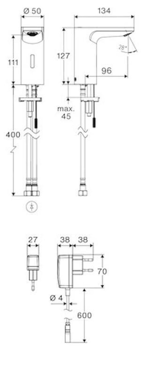 купить Смеситель для умывальника Schell Celis E2 lavoar senzor infrarosu 6V CM (002780699) в Кишинёве 