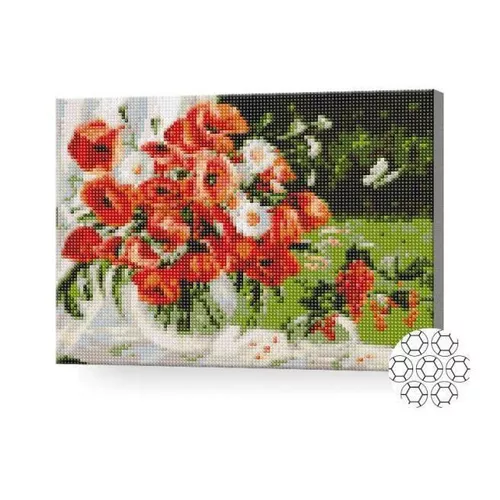 cumpără Tablou pe numere Art Gallery XQB80740 Mozaic cu diamante Maci si romanite proaspete 30x40cm în Chișinău 