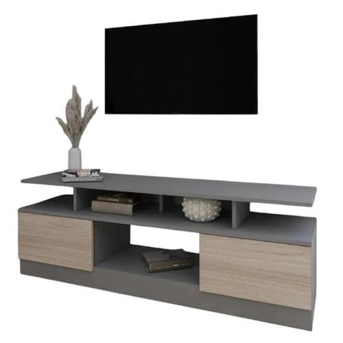 cumpără Comodă TV Smartex (16537) Т9 180cm TV Grafit+Stejar Deschis în Chișinău 
