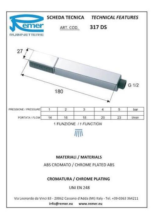 cumpără Pară de duș Remer 317DSX în Chișinău 