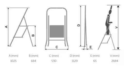 купить Лестница Elkop ORW 3 (0,66/1,00m) в Кишинёве 