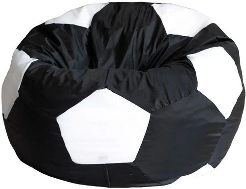 cumpără Fotoliu BeanBag BeanBag BM6078, Minge din piele ecologică Ares, L, negru cu alb în Chișinău 
