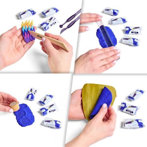 купить Набор для творчества Okto 10028 Plastilină aerată Air Clay Colours, 10buc, bleu, mărimea S в Кишинёве 