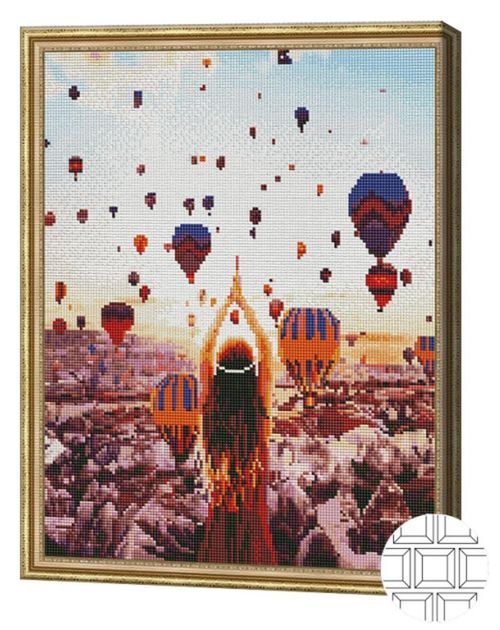 cumpără Tablou pe numere Art Gallery QB204291 Mozaic cu diamante patrate 40x50cm Fata in Cappadoccia în Chișinău 