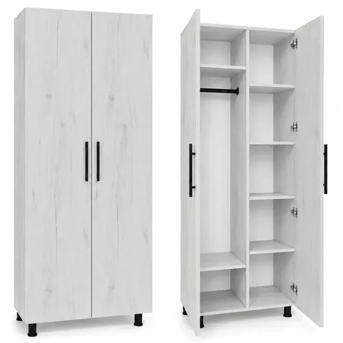 купить Шкаф Mashtab S12518 Tores Mixt (800x500x2000) Stejar Alb в Кишинёве 