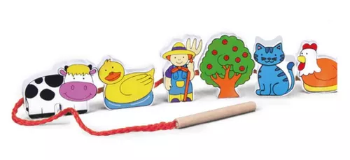 купить Игрушка Viga 59548 Lacing Blocks Farm в Кишинёве 