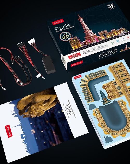 купить Конструктор Cubik Fun L525h 3D Puzzle Paris cu iluminare LED, 115 elemente в Кишинёве 