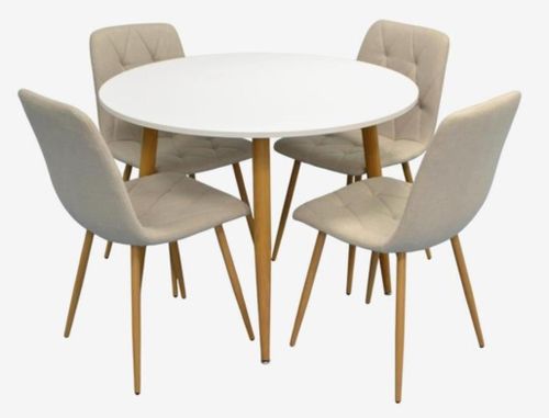 купить Комплект стол и стулья Evelin di Costacurta стол DT-402-1Wo + 4 стула YTC-080Wo Light beige в Кишинёве 